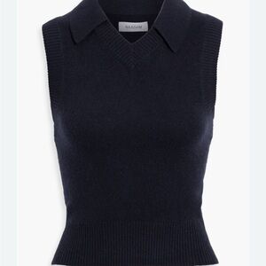NAADAM Dark Blue cashmere collared Vest small
